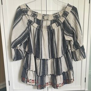 Knox Rose stripedTiered Blouse